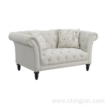 Sofa Sets 2 Seater Classic Tufted Chesterfield Settee Sofa Tufted Back for Living Room